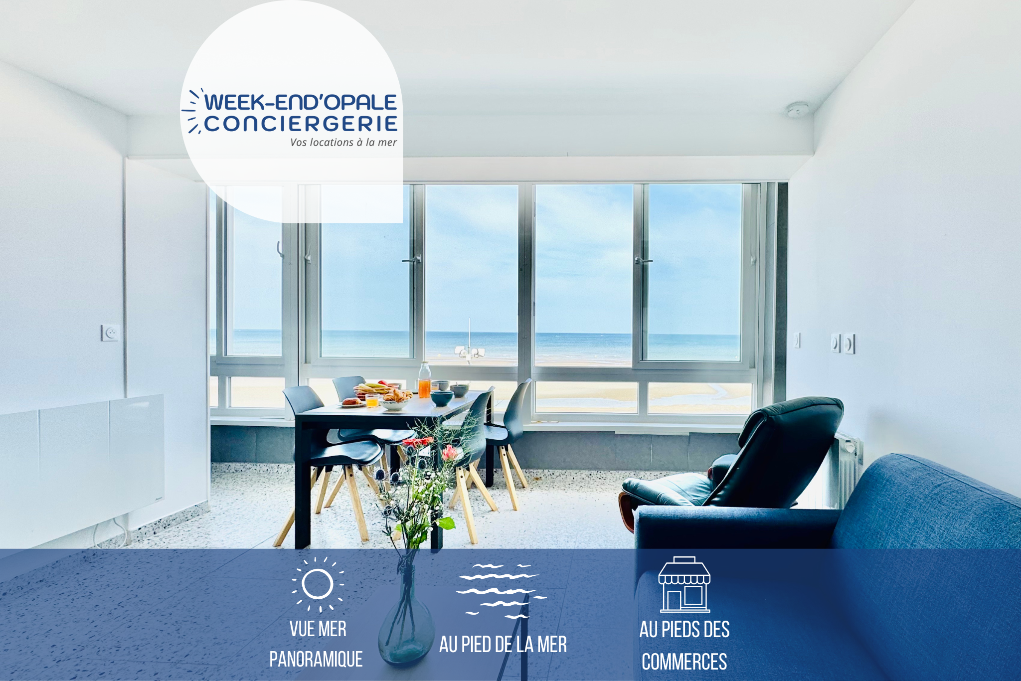 Panorama bleu location face mer weekend opale conciergerie location d'appartement mer pour les vacances
