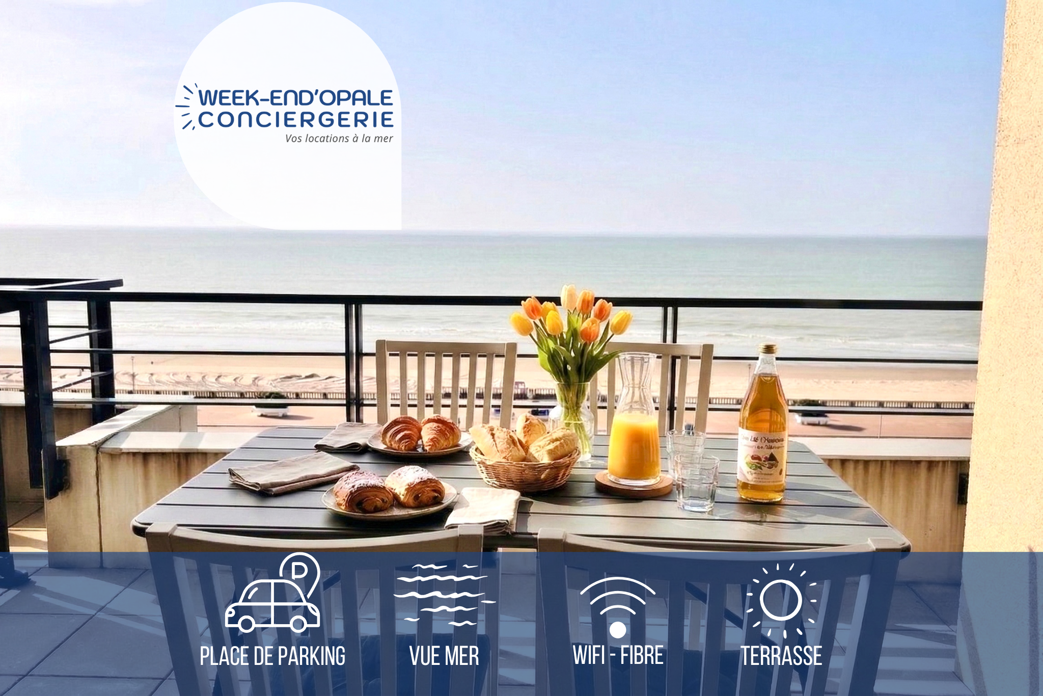 location appartement vue mer stella plage 